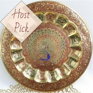 Brass & Enamel Bastar Peacock Plate Artwork